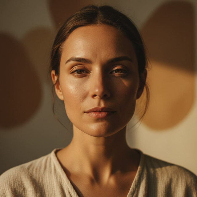 Арт-портрет с тёплым светом