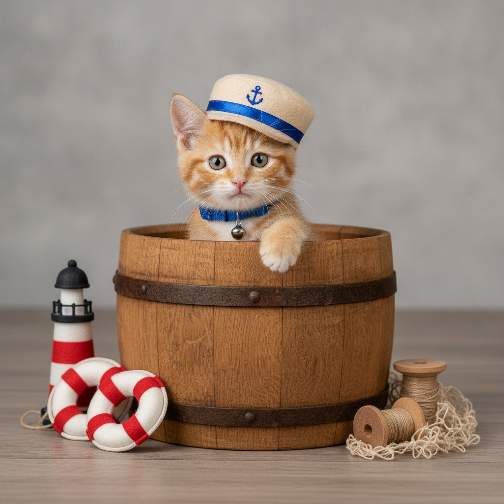 Котёнок в бочке