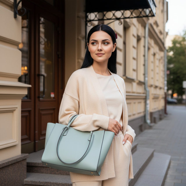 Женщина с сумочкой — категория «город» — промпт для нейросети