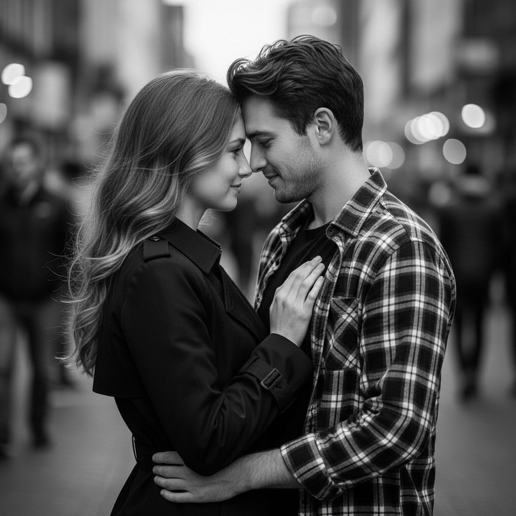 Черно-белый кадр пары