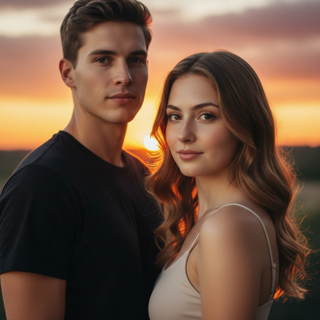 Пара на природе