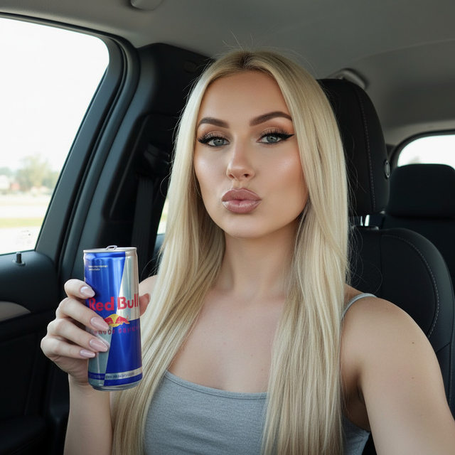 Реалистичное selfie-фото в машине в стиле