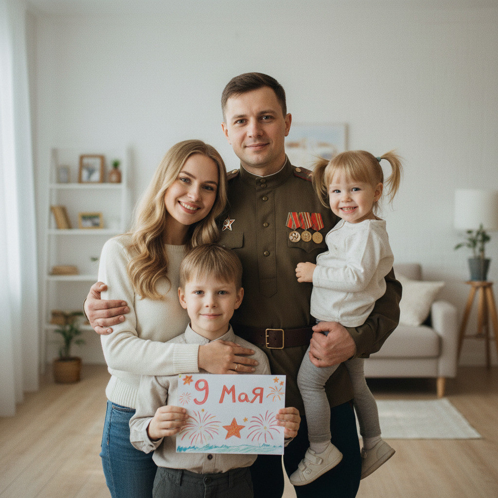 Семейное фото на 9 мая