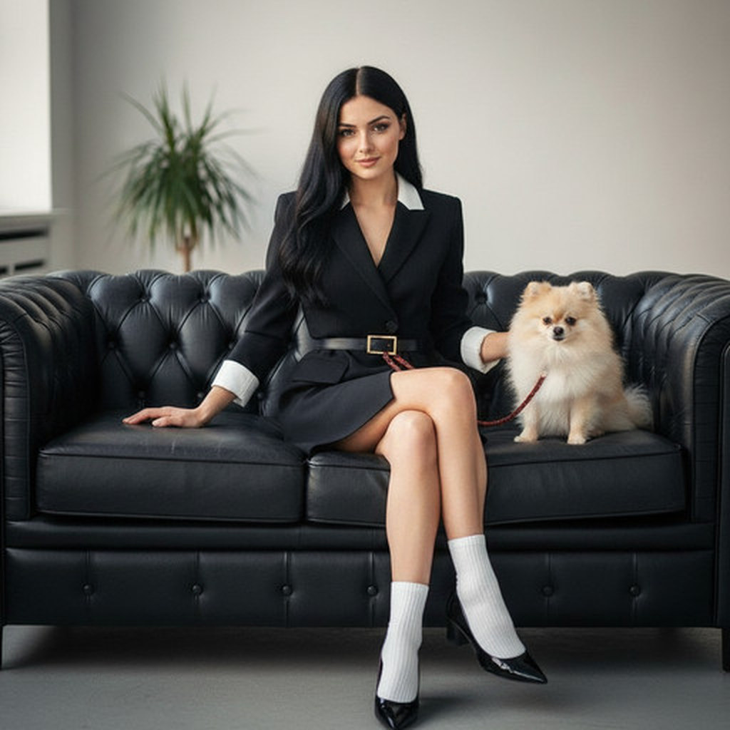 Женщина со шпицем